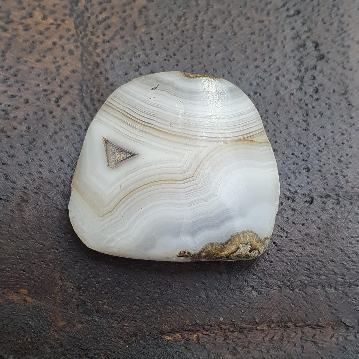 Authentic Antique Eye Agate Bead, Genuine Banded Agate Silk Road Artifact, Rare Eye Bead Jewelry Supply, Earthy Brown Toned Stone