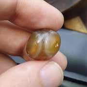 Authentic Ancient Natural eyes  Agate Bead, Genuine Soleimani Agate from Yemen | Spiritual Amulet, Beaded Jewelry, Sacred Talisman,