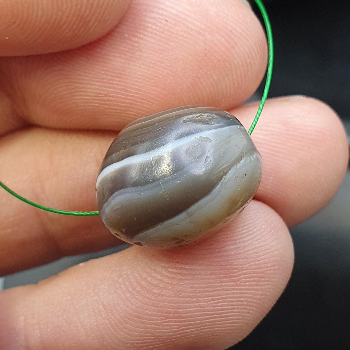 Ancient antique yemeni middle eastern agate natural pattern agate bead amulet