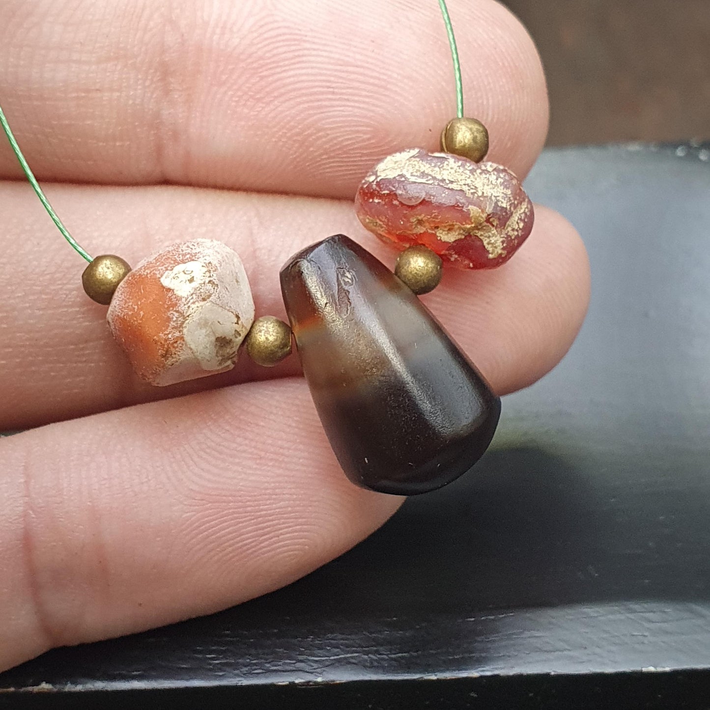 Ancient antique yemeni middle eastern agate natural pattern agate bead amulet