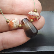 Ancient antique yemeni middle eastern agate natural pattern agate bead amulet
