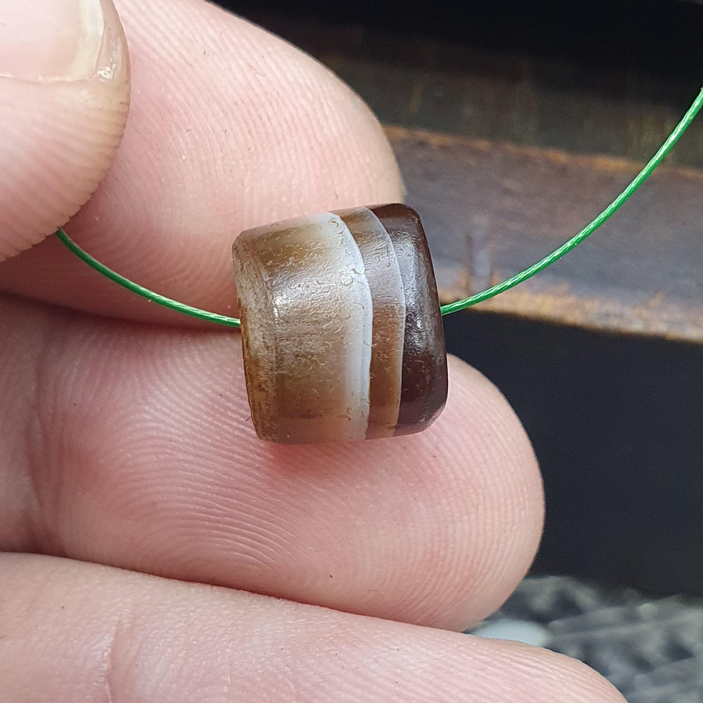 Ancient antique yemeni middle eastern agate natural pattern agate bead amulet