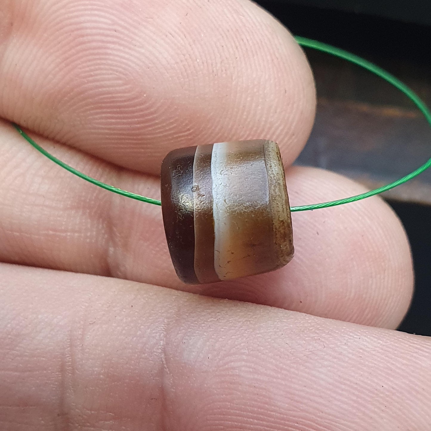Ancient antique yemeni middle eastern agate natural pattern agate bead amulet