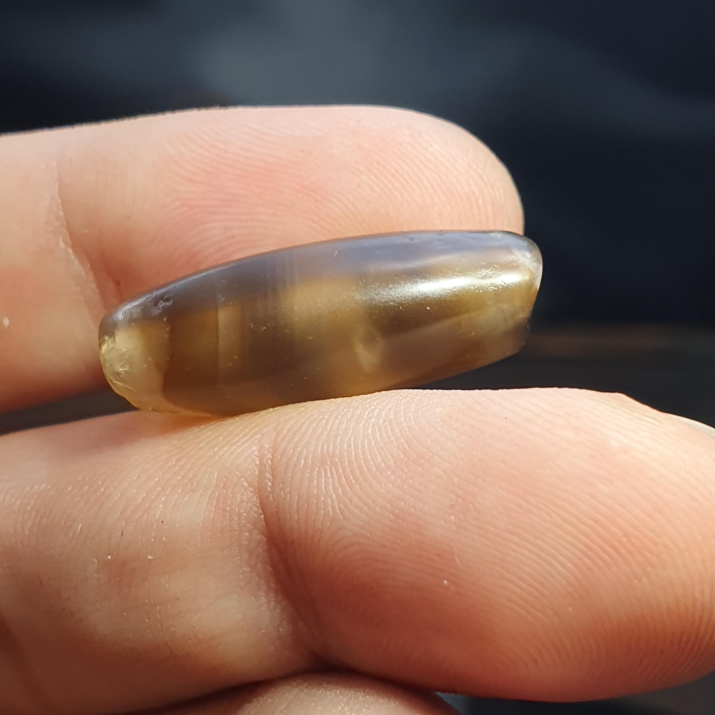 Authentic Antique Agate Bead, Genuine Banded Agate Silk Road Artifact, Rare Eye Bead Jewelry Supply, Earthy Brown Toned Stone