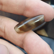 Authentic Antique Agate Bead, Genuine Banded Agate Silk Road Artifact, Rare Eye Bead Jewelry Supply, Earthy Brown Toned Stone