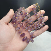 Vintage amethyst carving gemstone melon shape beads necklaces