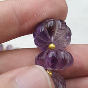 Vintage amethyst carving gemstone melon shape beads necklaces
