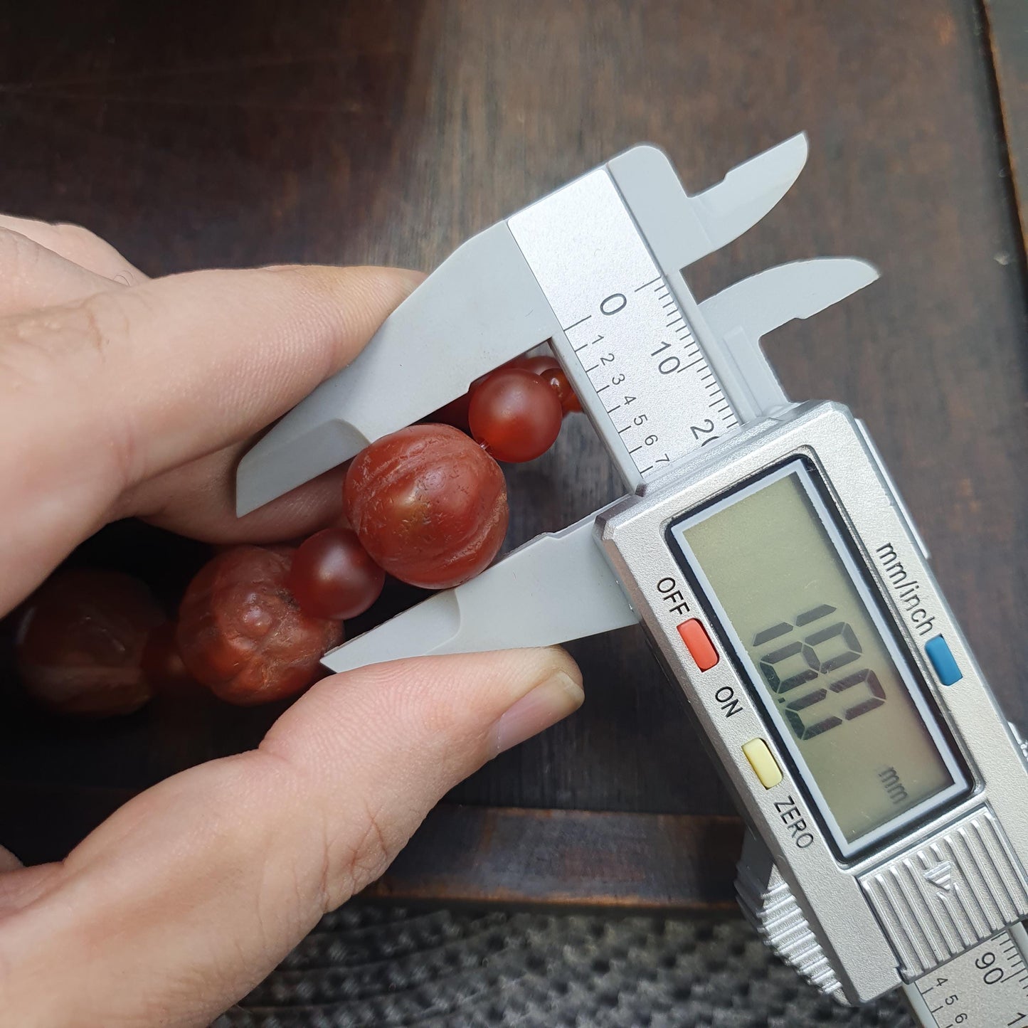 Antique Tibetan carnelian agate beads melon shape beaded Bracelet 18-20mm