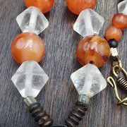 Old ancient Persian Agate Himalayan carnelian Quartz Meditation beads necklace