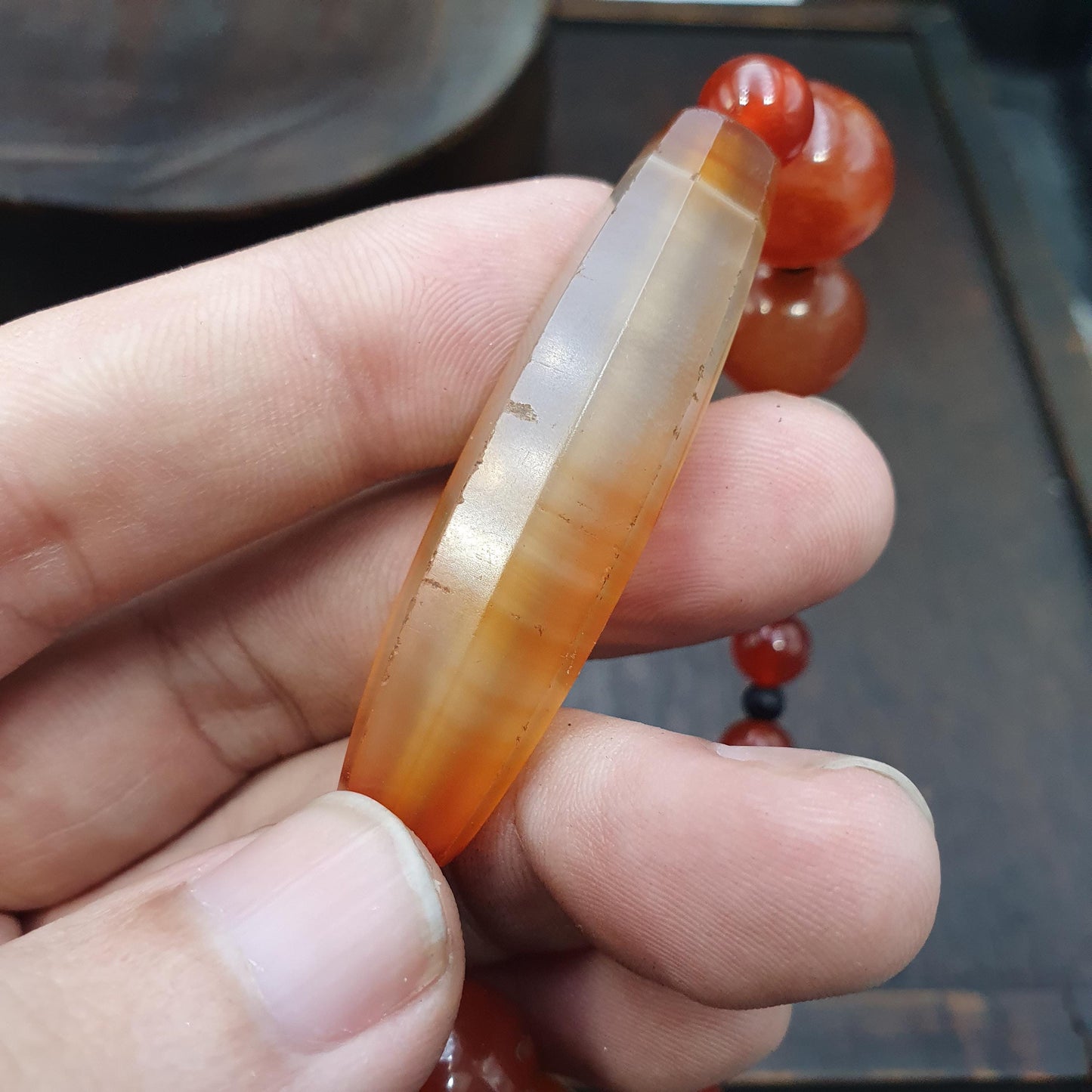 Antique African Agate Traded Bead: Rare Himalayas Agate bracelet