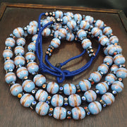 Skunk Wedding Cake, Venetian Style Necklace | Aventurine Glass Beads | Extra Long Handmade Collectible