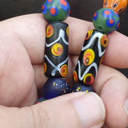 Venetian style millefiori glass bead necklace – colorful floral murano style