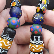 Venetian style millefiori glass bead necklace – colorful floral murano style