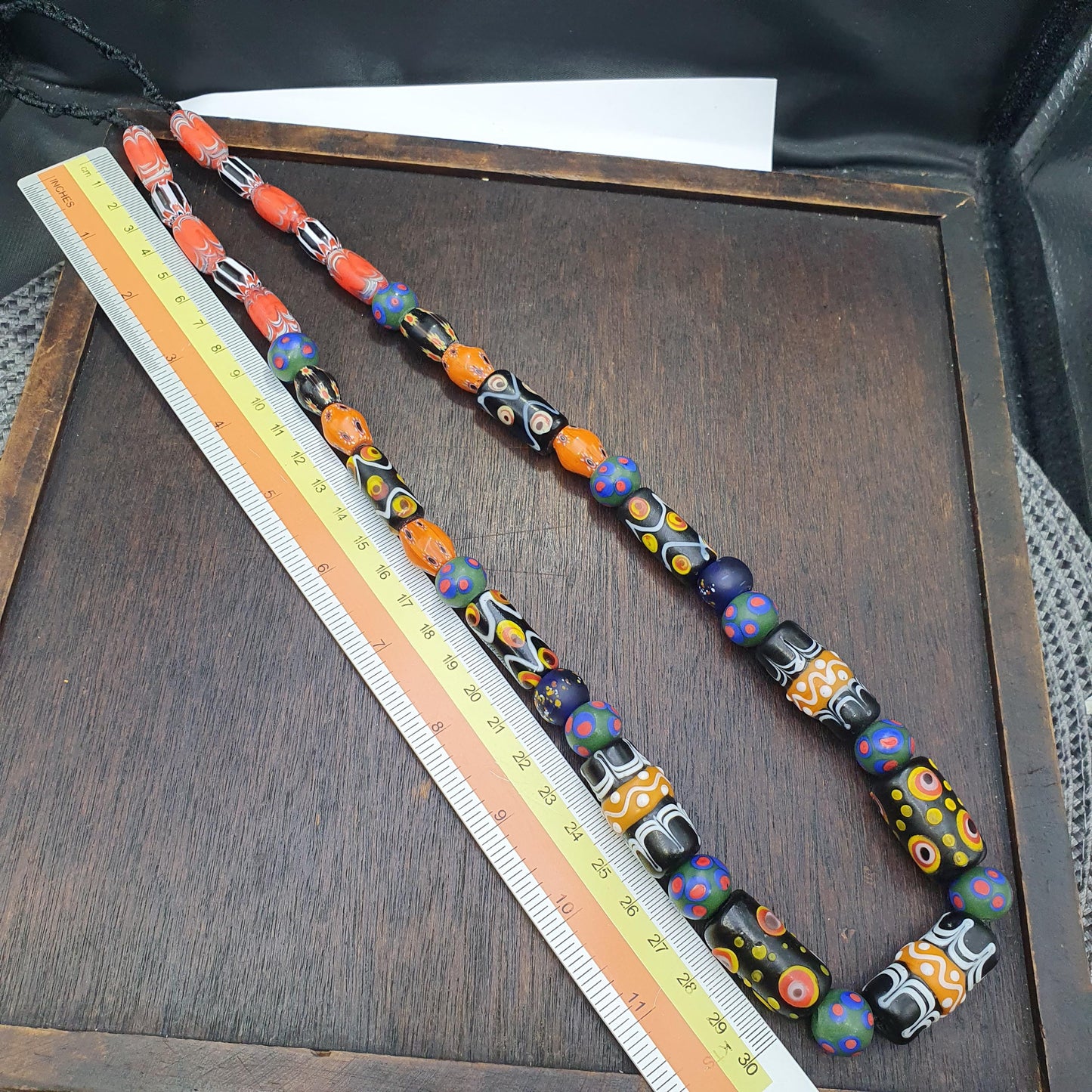 Venetian style millefiori glass bead necklace – colorful floral murano style