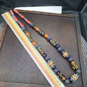 Venetian style millefiori glass bead necklace – colorful floral murano style