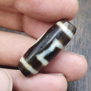 Tibetan Nepalese 2 Eyes Antique Agate Stone Dzi Bead Amulet