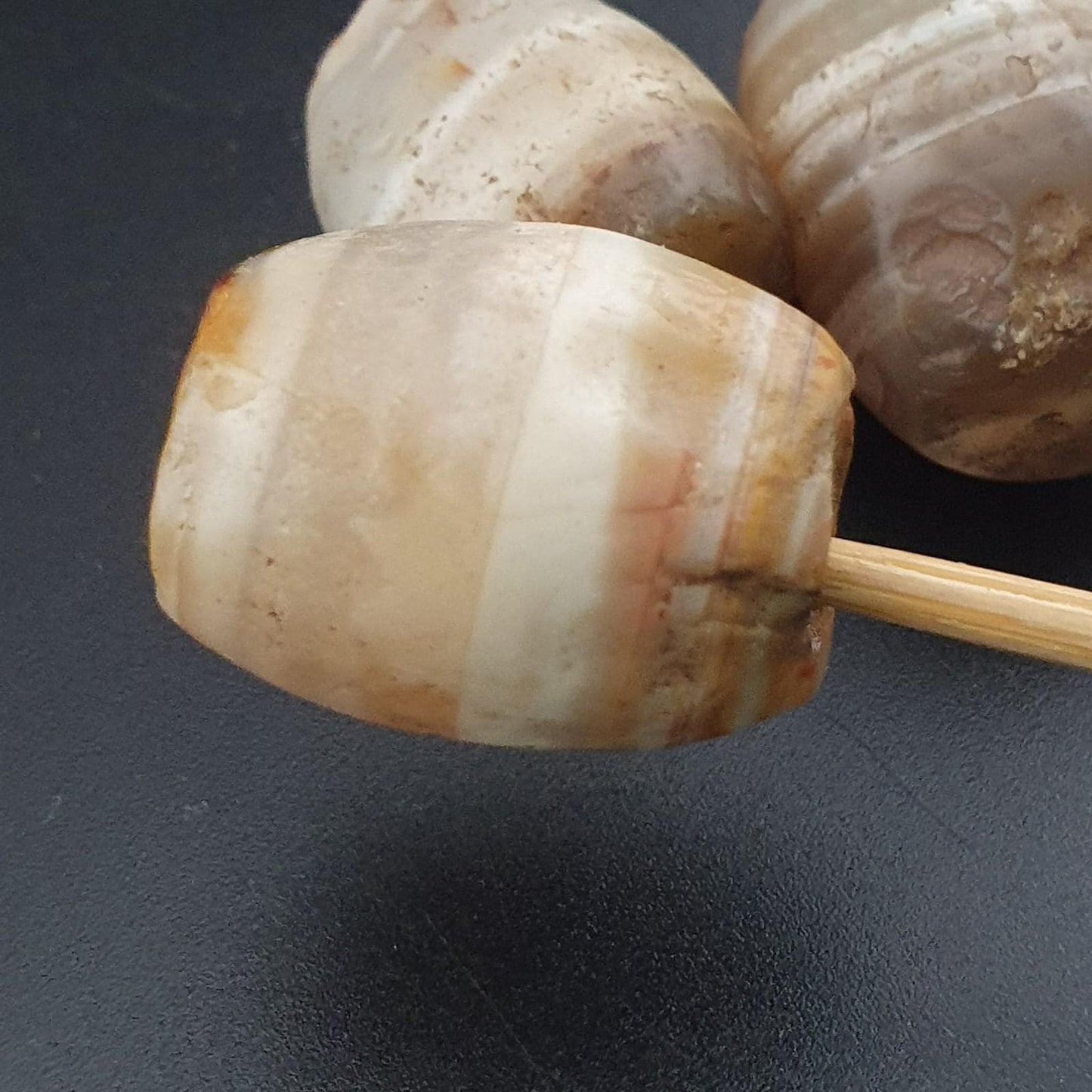 Rare old yemeni suliemani agate amulet beads lot of 3