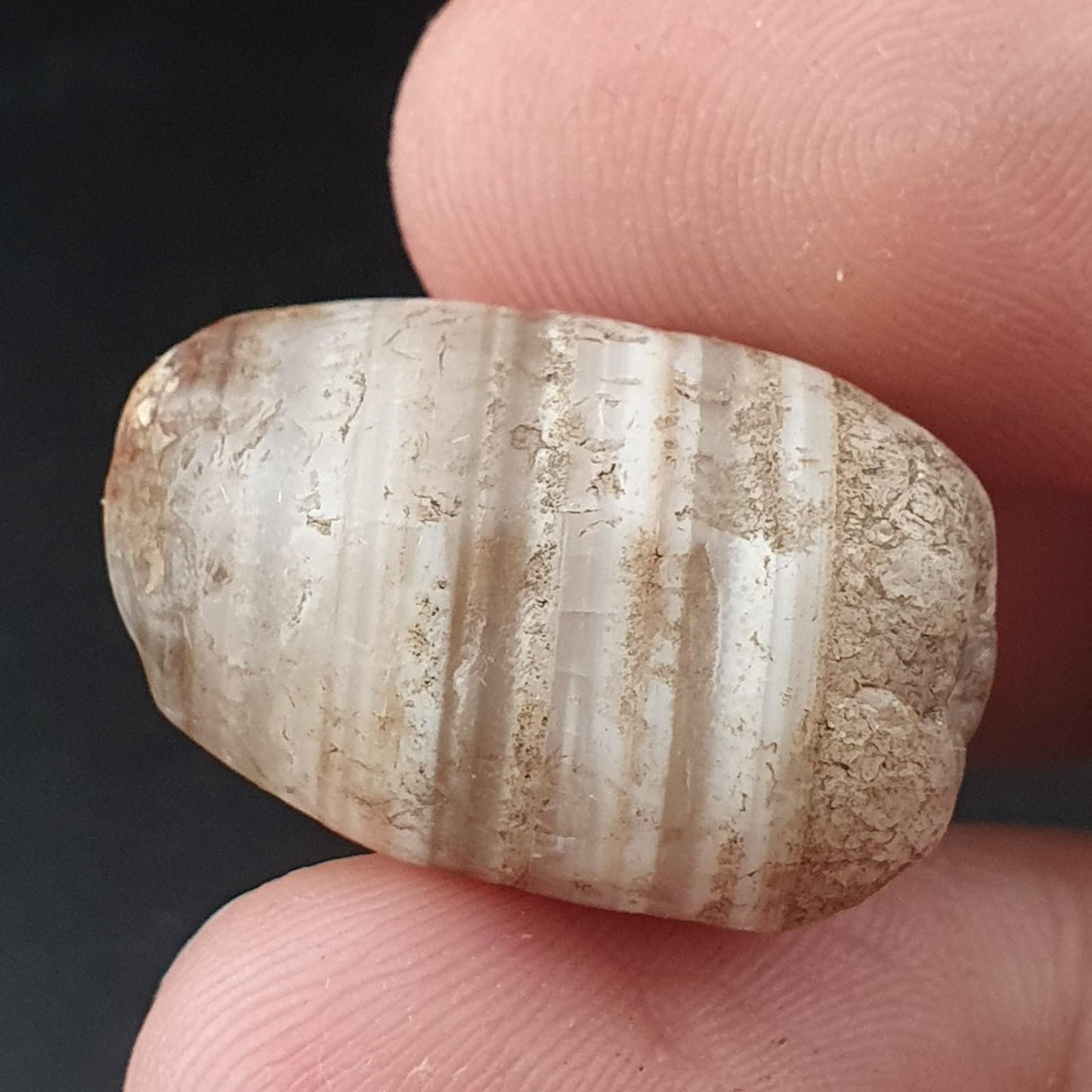 Rare ancient yemeni suliemani agate beads natural stripe pattern lot of 3