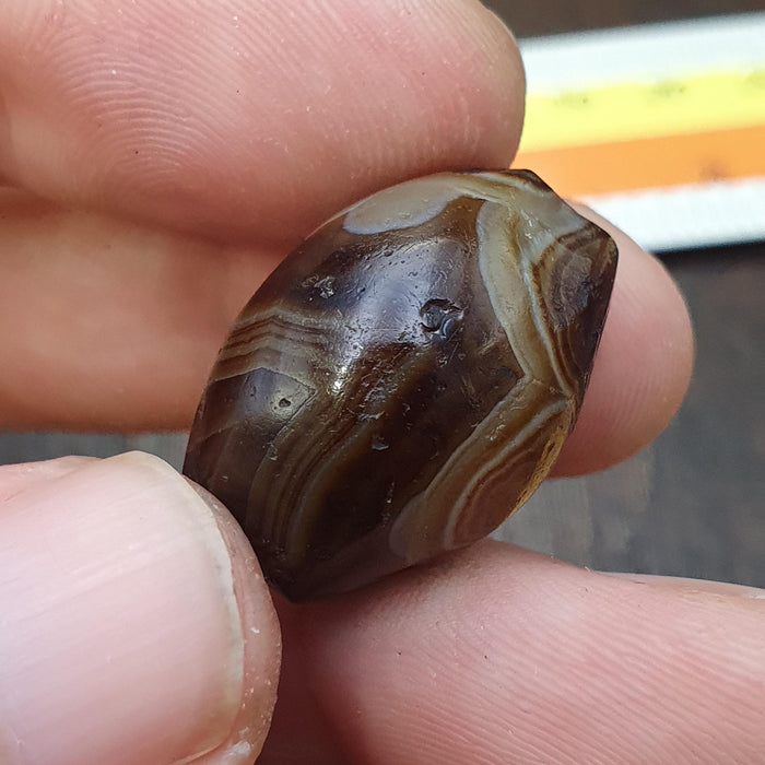 Authentic Ancient Sasanian Empire Agate Stone Bead - 3rd-7th Century AD ancient Yemeni Middle Eastern Agate bead amulet