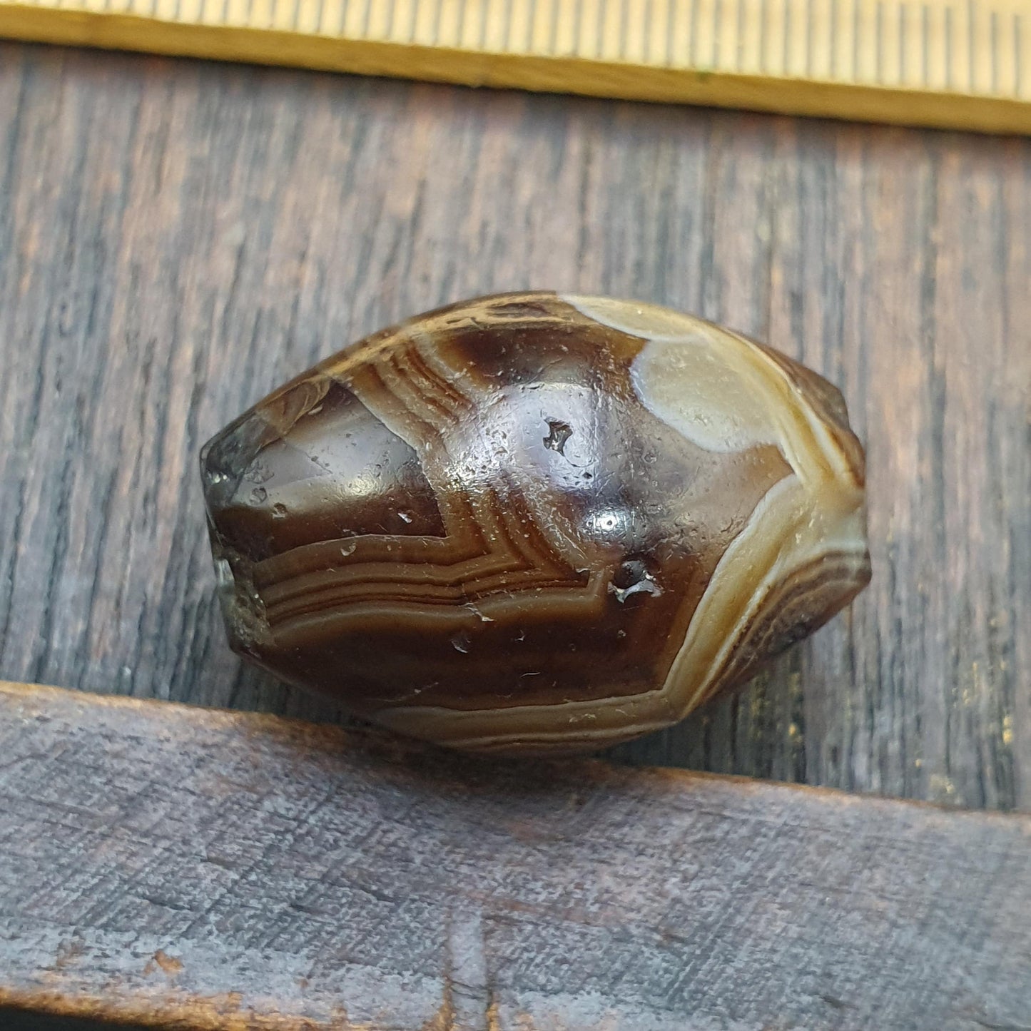 Authentic Ancient Sasanian Empire Agate Stone Bead - 3rd-7th Century AD ancient Yemeni Middle Eastern Agate bead amulet