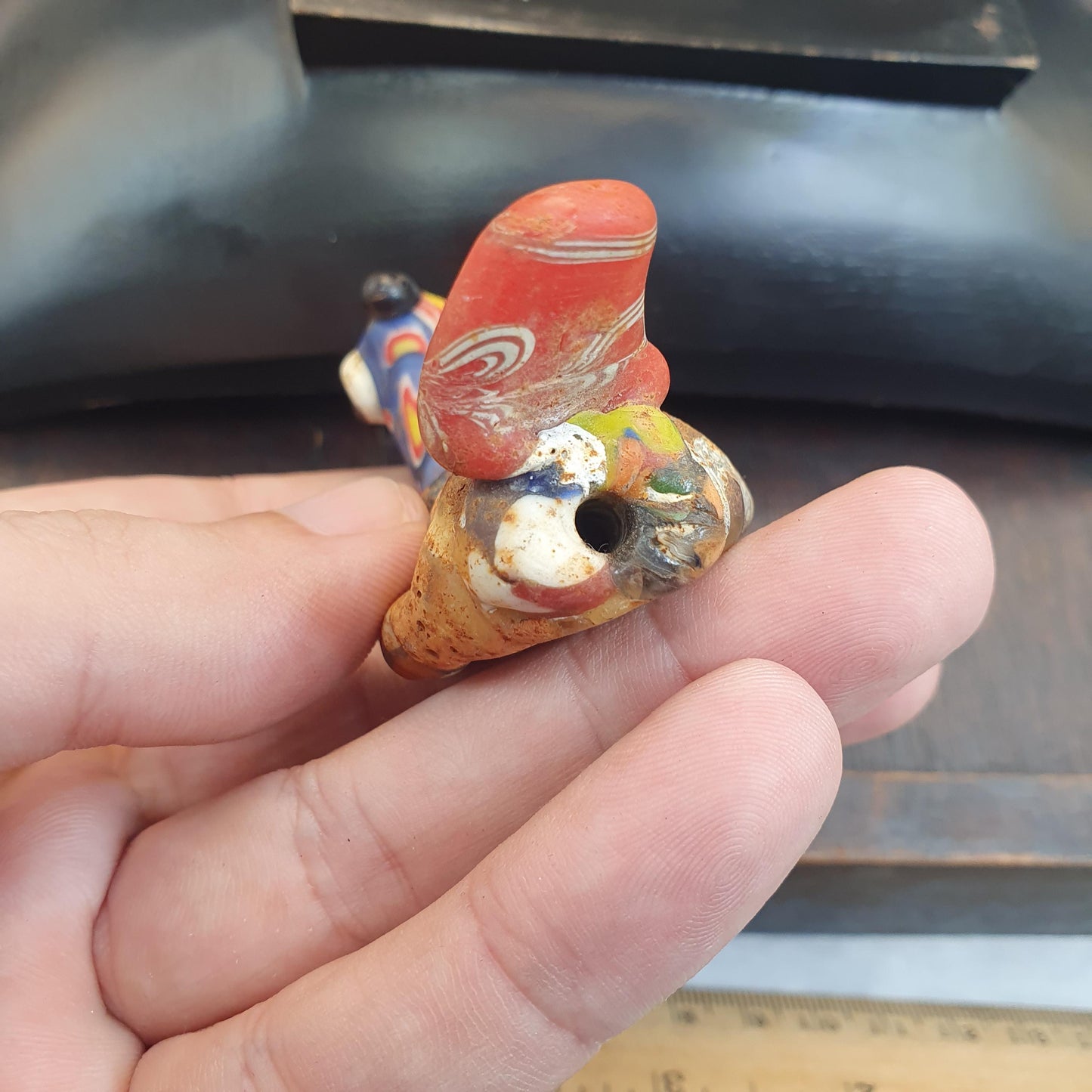 Rare Antique Style Murrine Bird Bead Large 7cm Murano Style Glass Bird Figurine