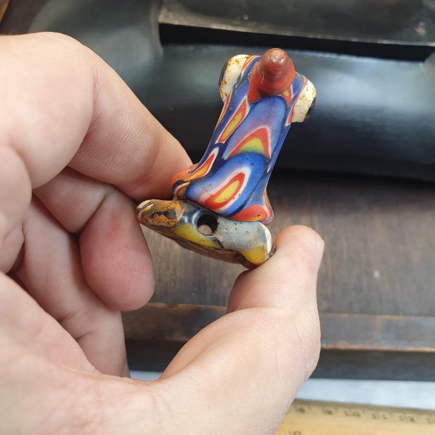 Rare Antique Style Murrine Bird Bead Large 7cm Murano Style Glass Bird Figurine