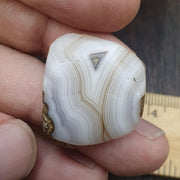 Authentic Antique Eye Agate Bead, Genuine Banded Agate Silk Road Artifact, Rare Eye Bead Jewelry Supply, Earthy Brown Toned Stone