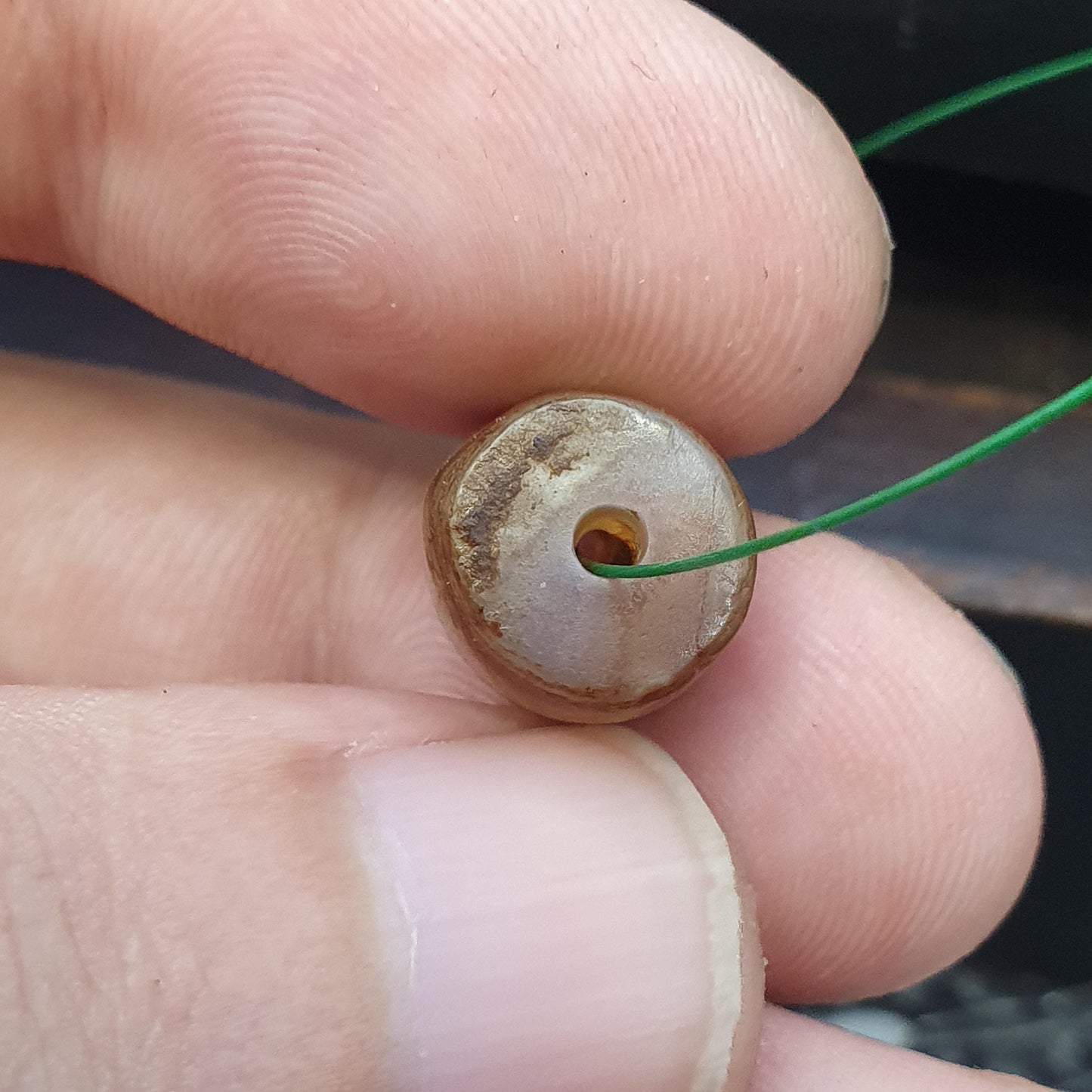 Ancient antique yemeni middle eastern agate natural pattern agate bead amulet
