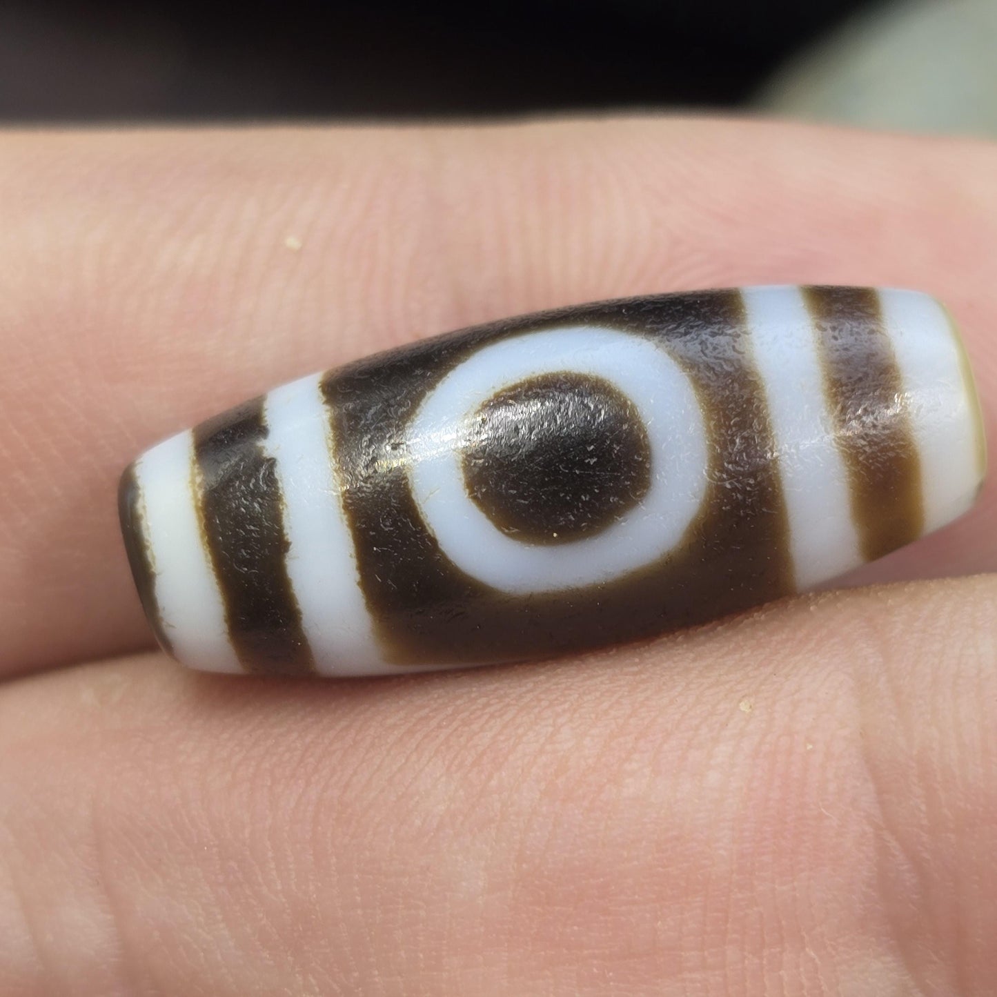 Antique Taiwanese Tibetan dzi 2 Eyes agate bead Amulet High Quality
