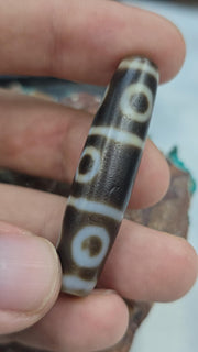 Rare 48mm 8-Eye Taiwan Dzi Bead with Dragon Skin Weathering 8-Eyed Dzi Bead Amulet for Success & Protection