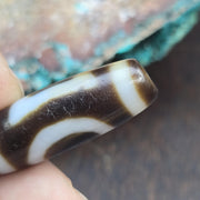 Rare 2 Eye Heaven & Earth Dzi Bead Taiwan Agate – Sky and Earth Harmony Amulet -Authentic Etched Balance Talisman