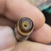 Rare 2 Eye Heaven & Earth Dzi Bead Taiwan Agate – Sky and Earth Harmony Amulet -Authentic Etched Balance Talisman