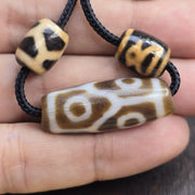 High-Quality 6 Eyed Dzi Bead Taiwan Agate – Longevity & Good Health Amulet – Authentic Etched Protection Talisman