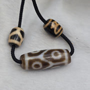 High-Quality 6 Eyed Dzi Bead Taiwan Agate – Longevity & Good Health Amulet – Authentic Etched Protection Talisman