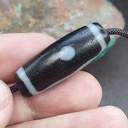 Tibetan 2Eye Dzi Bead Himalayan Weathered Dragon Skin Agate Amulet