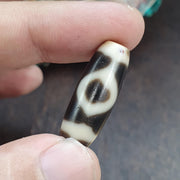 Rare Diamond & Square Eye Dzi Bead Tibetan Himalayan Agate – Heaven and Earth Geometric Amulet 4 Direction Protection Talisman