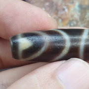 Rare Striped Eye Dzi Bead – Tibetan Taiwan Agate – Harmony & Flow Amulet