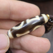 Tibetan Heaven and Earth Dzi Bead Agate Amulet Mala Pendant Feng Shui Necklace Himalayan Amulet, Ancient Tribal Jewelry, Collectible Agate
