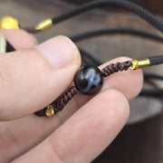 One Eye Dzi Bead Necklace with Peak Motif, Authentic Tibetan Agate Amulet, Himalayan Talisman for Wisdom & Success, Collectible Agate