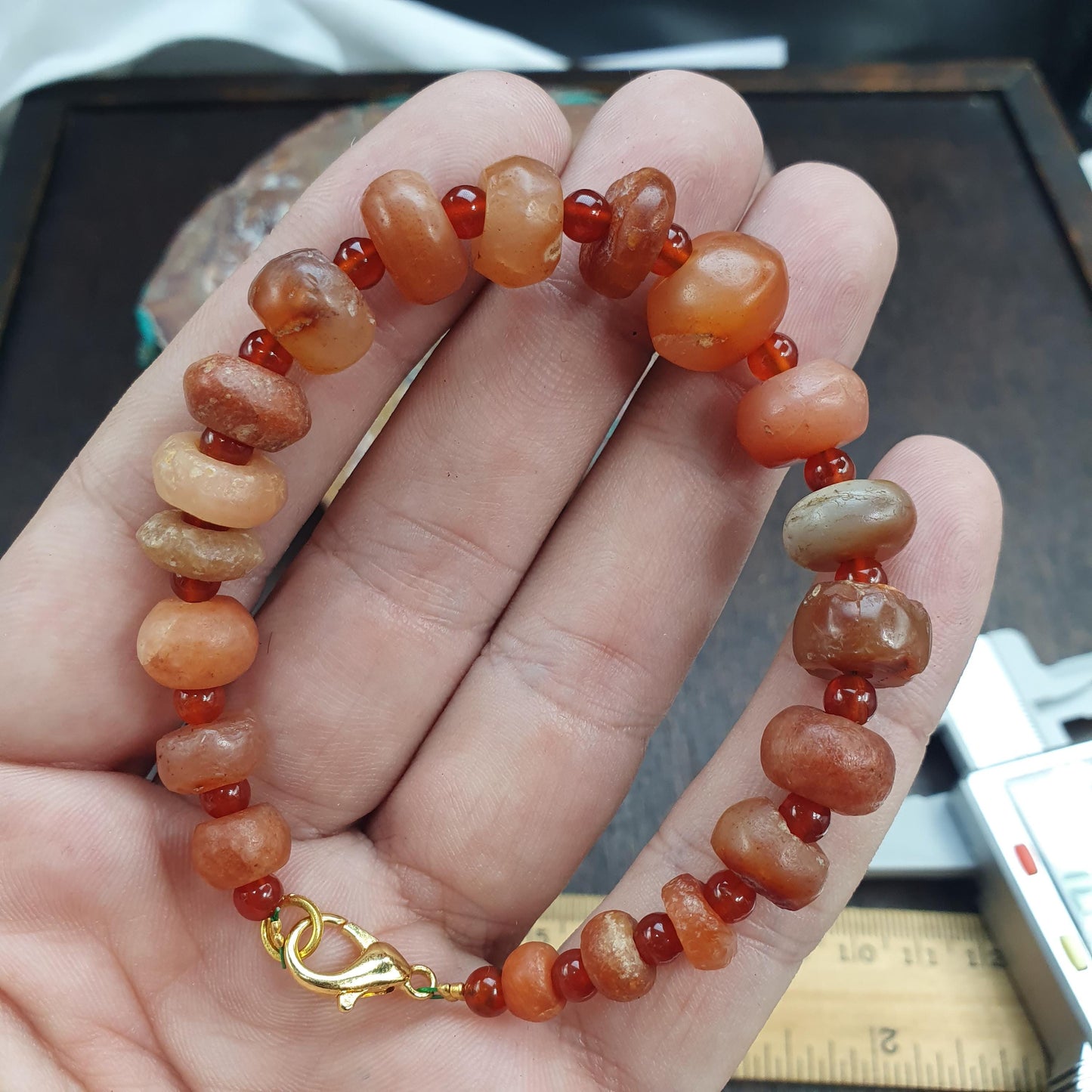 Authentic Ancient Carnelian Bracelet, Yemeni African Agate Beads, Antique Tribal Jewelry, Rare Handcrafted Estate Bracelet