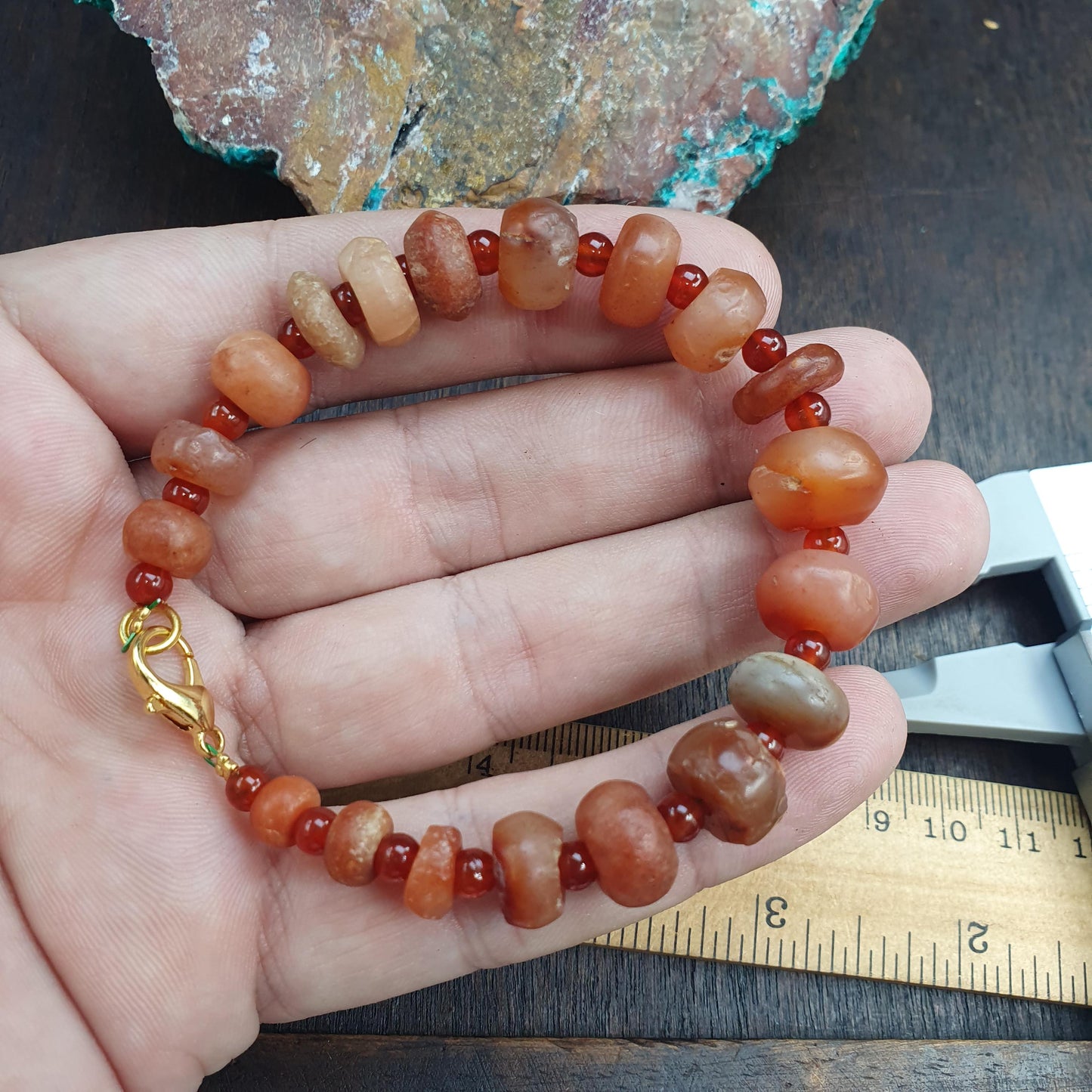 Authentic Ancient Carnelian Bracelet, Yemeni African Agate Beads, Antique Tribal Jewelry, Rare Handcrafted Estate Bracelet