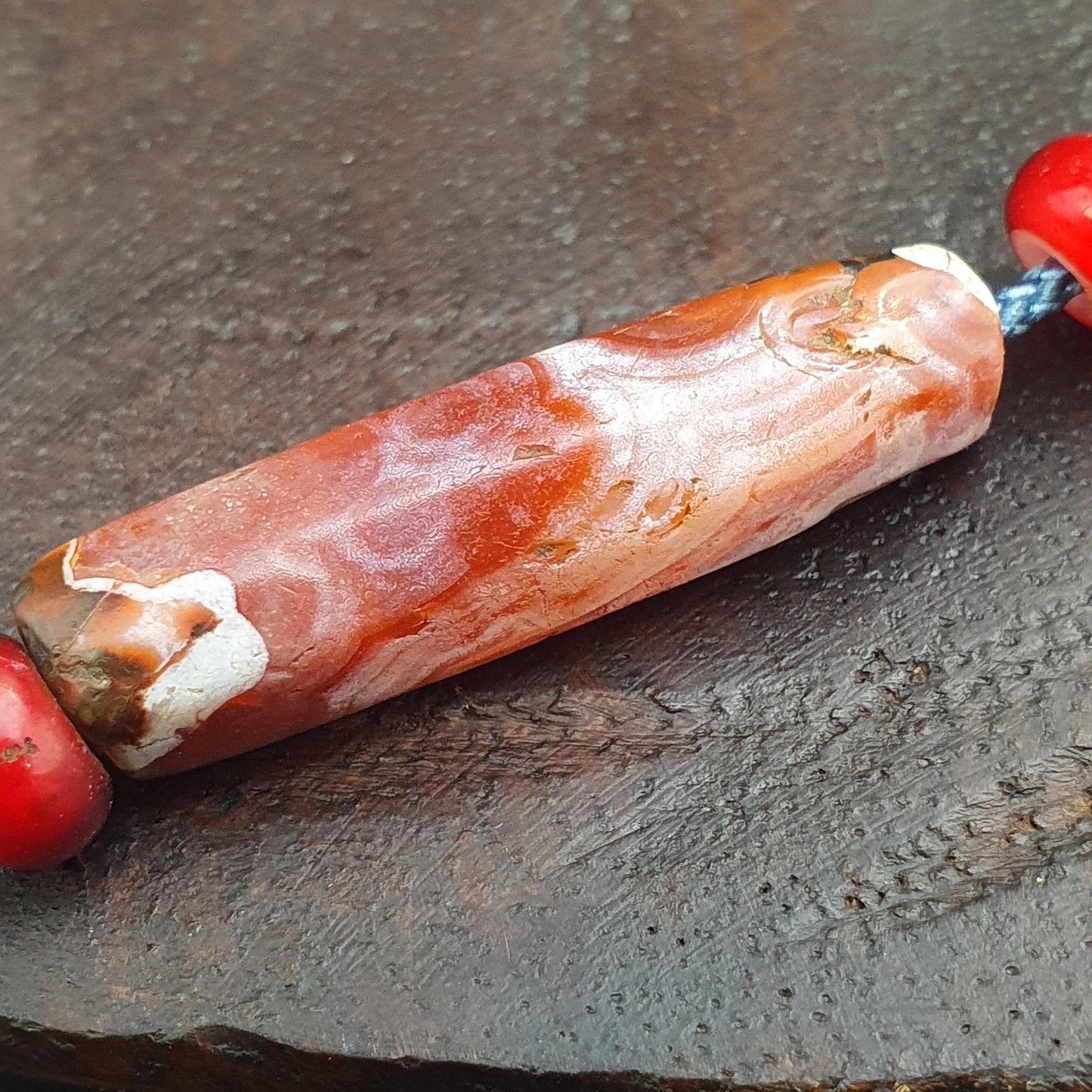 Antique ancient old himalayan indo tibetan Carnelian red agate bead Gift