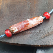 Antique ancient old himalayan indo tibetan Carnelian red agate bead .