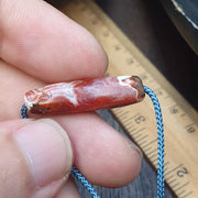 Antique ancient old himalayan indo tibetan Carnelian red agate bead .