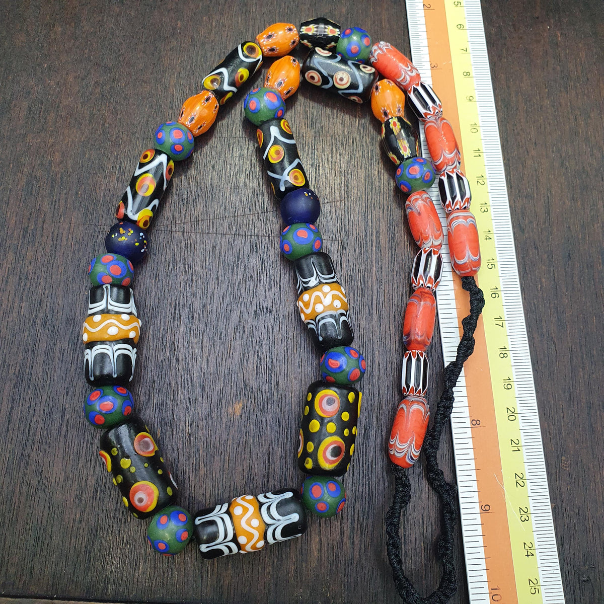 Venetian style millefiori glass bead necklace – colorful floral murano style