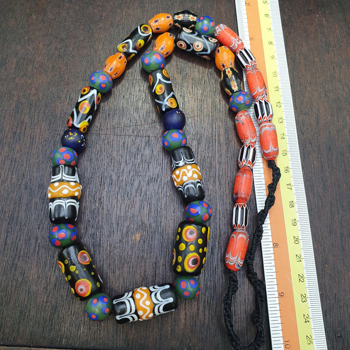 Venetian style millefiori glass bead necklace – colorful floral murano style