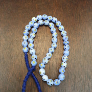 Vintage Venetian Style Skunk Polka dot glass beads 9-10mm 24" necklace .
