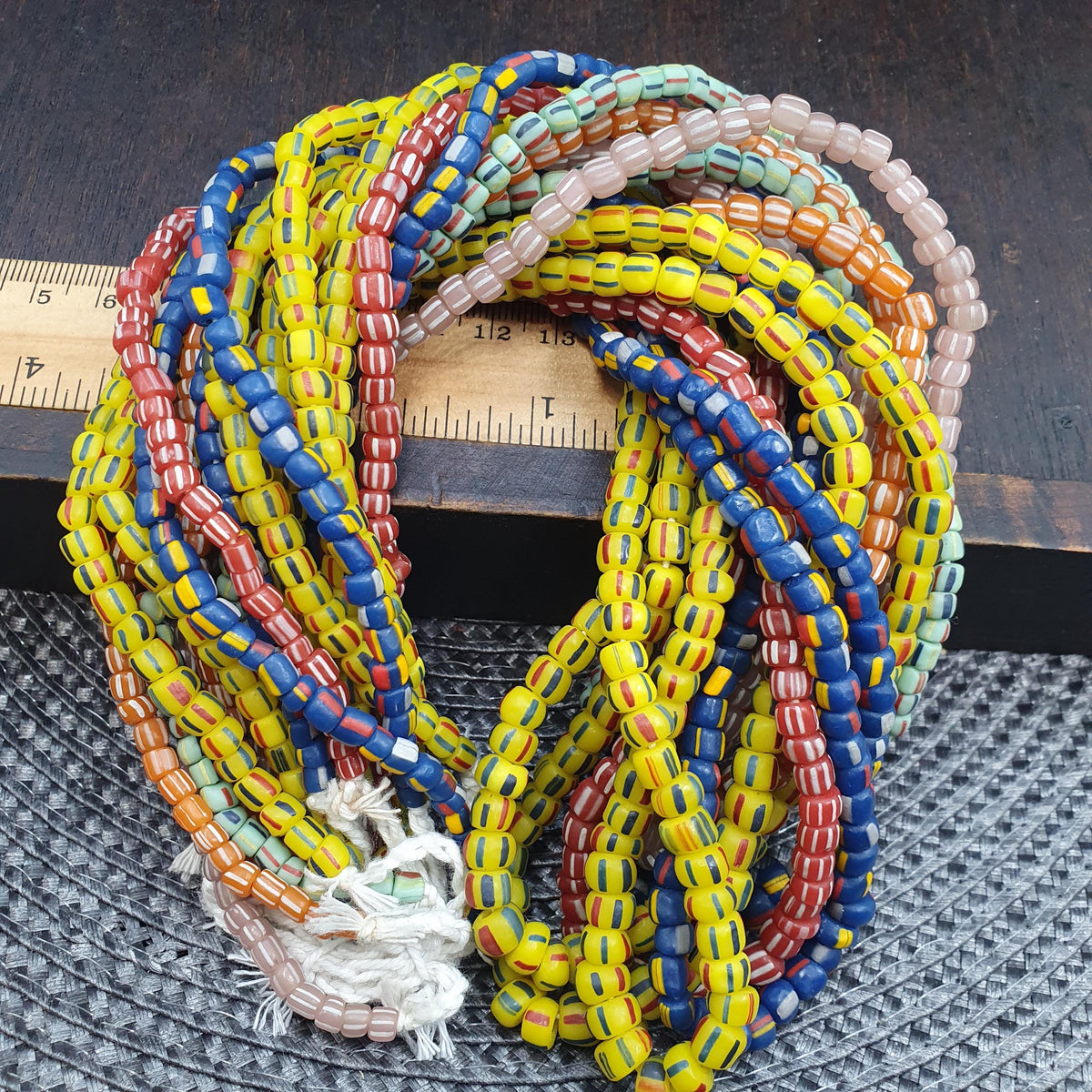 Lot Of 10 Strands, Venetian-Style Seed Beads, Multicolor | Vintage Lampwork Glass | 4-6mm