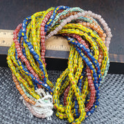Lot Of 10 Strands, Venetian-Style Seed Beads, Multicolor | Vintage Lampwork Glass | 4-6mm