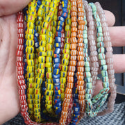 Lot Of 10 Strands, Venetian-Style Seed Beads, Multicolor | Vintage Lampwork Glass | 4-6mm
